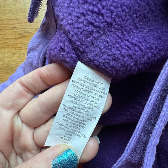 Children's Place Purple Snow Bib Overalls Size 12-18 Months - Picture 7 of 9
